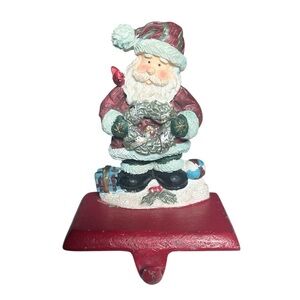 K’s collection vintage cast iron Santa Stocking Holder - Red and White